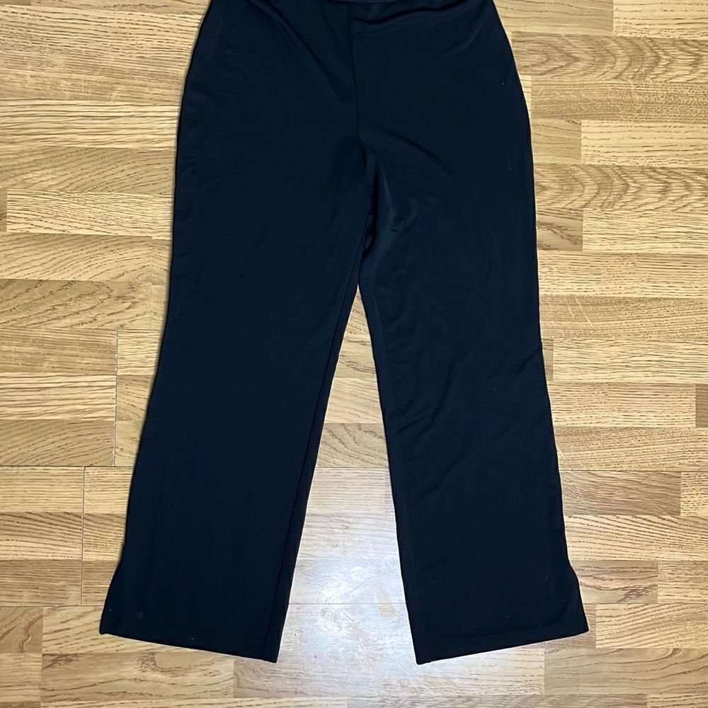 Black Label by Chico's Stretchable Wide Leg Pants Women's Legging Size Medium